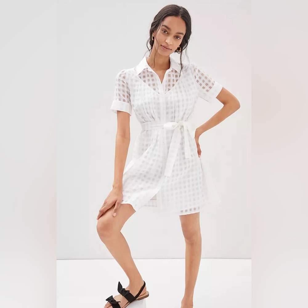 Anthropologie Currant Air window pane mini dress size xs NWOT